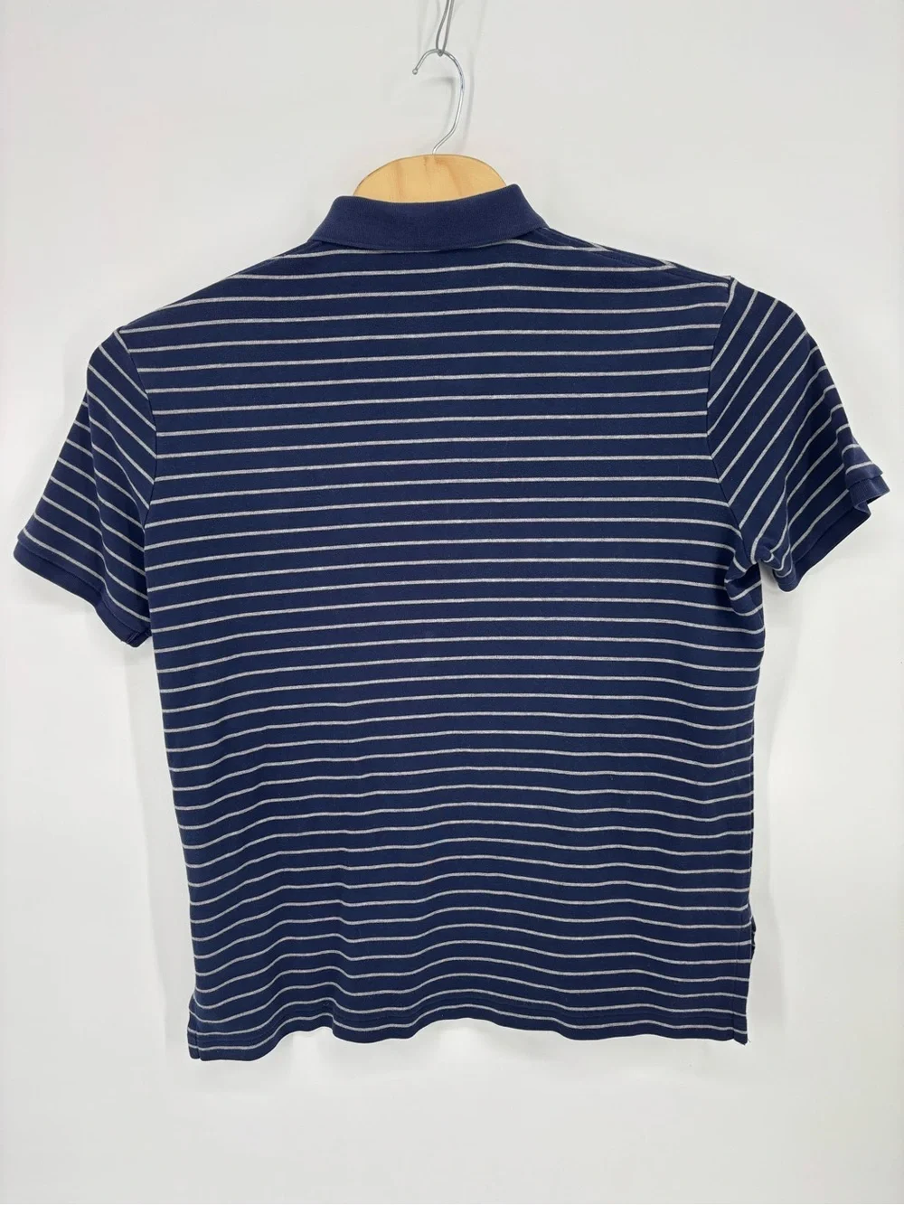 Polo Ralph Lauren Mens XL Flesh Pony Shirt Blue Striped Short Sleeve Polo Top